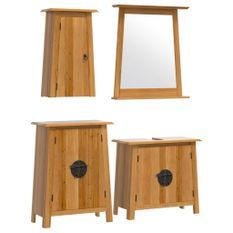 Ensemble de meubles de salle de bain 4 pcs bois de pin massif