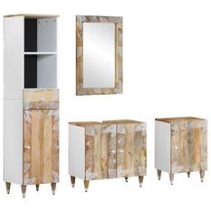 Ensemble de meubles de salle de bain 4 pcs bois manguier massif