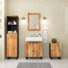 Ensemble de meubles de salle de bain 4 pcs bois massif d'acacia