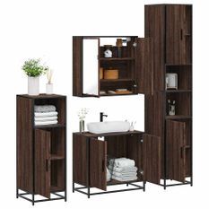 Ensemble de meubles de salle de bain 4 pcs chêne marron