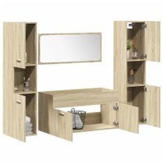 Ensemble de meubles de salle de bain 4 pcs chêne sonoma