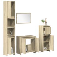 Ensemble de meubles de salle de bain 4 pcs chêne sonoma