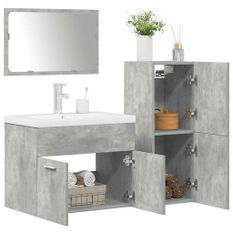 Ensemble de meubles de salle de bain 4 pcs gris béton