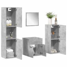 Ensemble de meubles de salle de bain 4 pcs gris béton