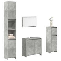 Ensemble de meubles de salle de bain 4 pcs gris béton