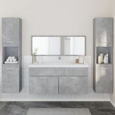 Ensemble de meubles de salle de bain 4 pcs gris béton