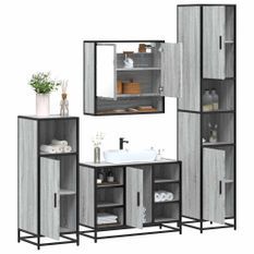 Ensemble de meubles de salle de bain 4 pcs sonoma gris