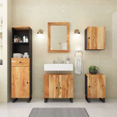Ensemble de meubles de salle de bain 5 pcs bois massif d'acacia