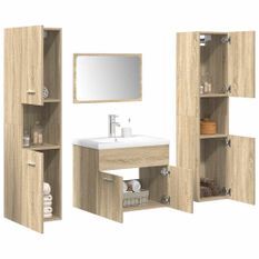 Ensemble de meubles de salle de bain 5 pcs chêne sonoma