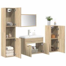 Ensemble de meubles de salle de bain 5 pcs chêne sonoma