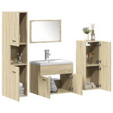 Ensemble de meubles de salle de bain 5 pcs chêne sonoma