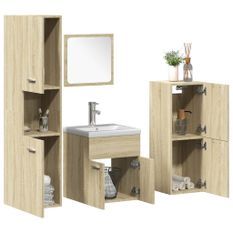 Ensemble de meubles de salle de bain 5 pcs chêne sonoma