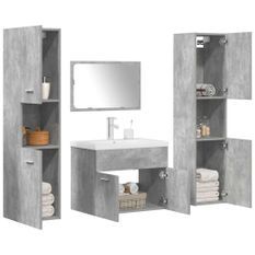 Ensemble de meubles de salle de bain 5 pcs gris béton