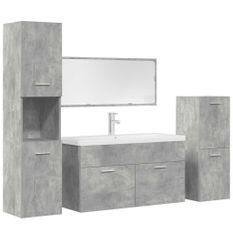 Ensemble de meubles de salle de bain 5 pcs gris béton