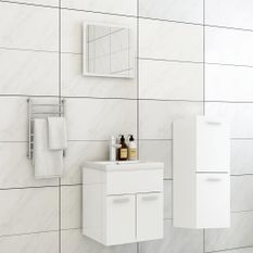 Ensemble de meubles de salle de bain Blanc brillant