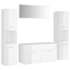 Ensemble de meubles de salle de bain Blanc brillant 58