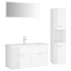 Ensemble de meubles de salle de bain Blanc brillant 49