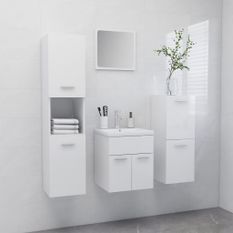 Ensemble de meubles de salle de bain Blanc brillant 28