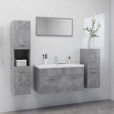 Ensemble de meubles de salle de bain Gris béton 3