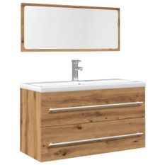 Ensemble de meubles salle de bain 2 pcs bois d'ingénierie