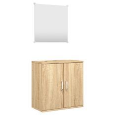 Ensemble de meubles salle de bain 2 pcs chêne bois d'ingénierie