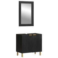 Ensemble de meubles salle de bain 2 pcs noir bois d'ingénierie