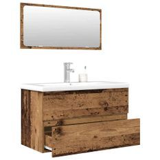 Ensemble de meubles salle de bain 3 pcs bois d'ingénierie