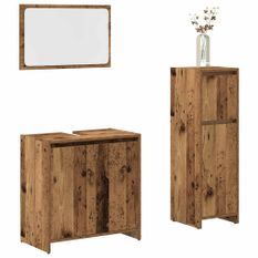 Ensemble de meubles salle de bain 3 pcs bois d'ingénierie