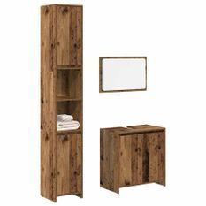 Ensemble de meubles salle de bain 3 pcs bois d'ingénierie