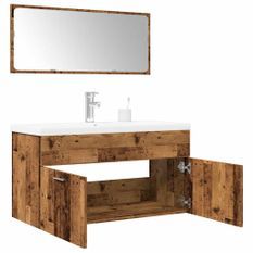 Ensemble de meubles salle de bain 3 pcs bois d'ingénierie