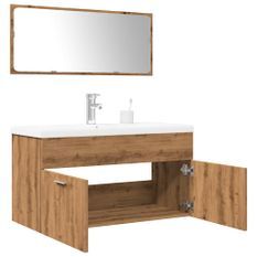 Ensemble de meubles salle de bain 3 pcs bois d'ingénierie