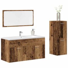 Ensemble de meubles salle de bain 3 pcs bois d'ingénierie