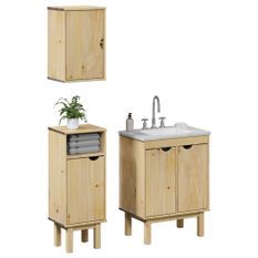 Ensemble de meubles salle de bain 3 pcs OTTA bois de pin massif