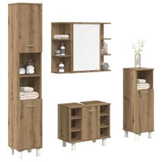 Ensemble de meubles salle de bain 4 pcs bois d'ingénierie