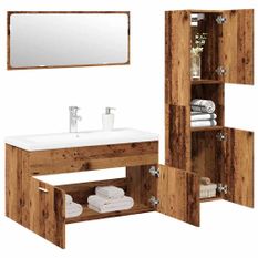 Ensemble de meubles salle de bain 4 pcs bois d'ingénierie