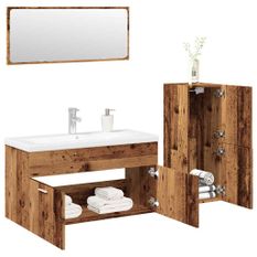 Ensemble de meubles salle de bain 4 pcs bois d'ingénierie