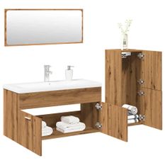 Ensemble de meubles salle de bain 4 pcs bois d'ingénierie