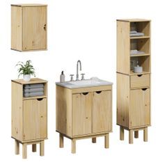 Ensemble de meubles salle de bain 4 pcs OTTA bois de pin massif