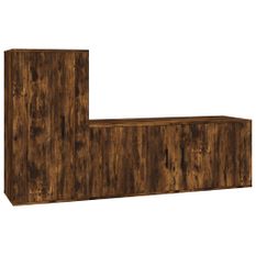 Ensemble de meubles TV 2 pcs Chêne fumé Bois d'ingénierie