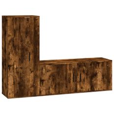 Ensemble de meubles TV 2 pcs Chêne fumé Bois d'ingénierie