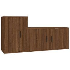 Ensemble de meubles TV 2 pcs Chêne marron Bois d'ingénierie