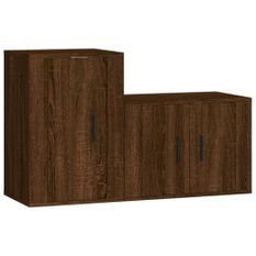 Ensemble de meubles TV 2 pcs Chêne marron Bois d'ingénierie