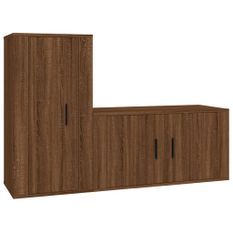 Ensemble de meubles TV 2 pcs Chêne marron Bois d'ingénierie