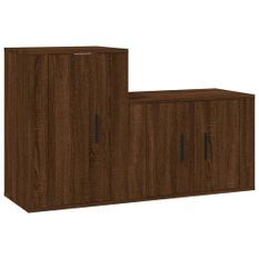 Ensemble de meubles TV 2 pcs Chêne marron Bois d'ingénierie