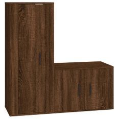 Ensemble de meubles TV 2 pcs Chêne marron Bois d'ingénierie