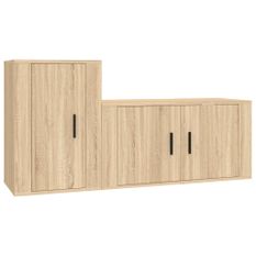 Ensemble de meubles TV 2 pcs chêne sonoma bois d'ingénierie