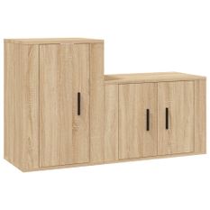 Ensemble de meubles TV 2 pcs chêne sonoma bois d'ingénierie