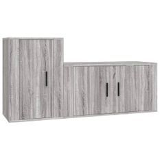 Ensemble de meubles TV 2 pcs Sonoma gris Bois d'ingénierie