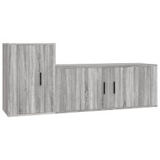 Ensemble de meubles TV 2 pcs Sonoma gris Bois d'ingénierie