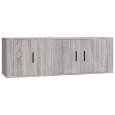 Ensemble de meubles TV 2 pcs Sonoma gris Bois d'ingénierie